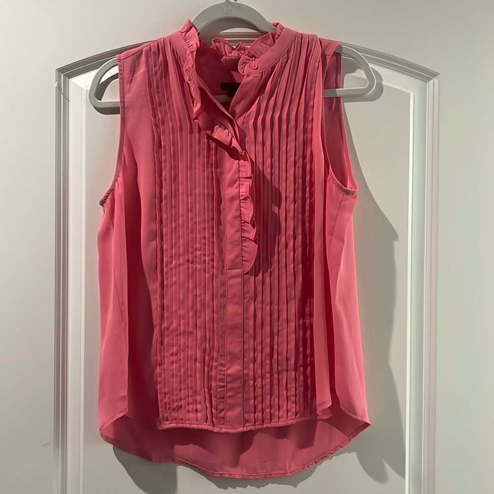 Ann Taylor M Pink Ruffle Blouse